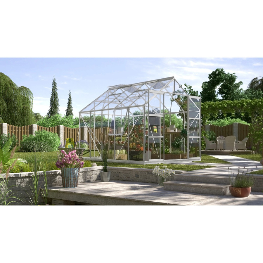 Vitavia Gewächshaus Jupiter 8300 aus eloxiertem Aluminium mit Sicherheitsglas und Fundament, 8,3 m² - Bild 2