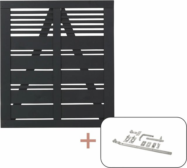 Plus Holz Einzeltor Silence aus Nadelholz in Schwarz, Breite: 100 cm, Höhe: 110 cm - Bild 1
