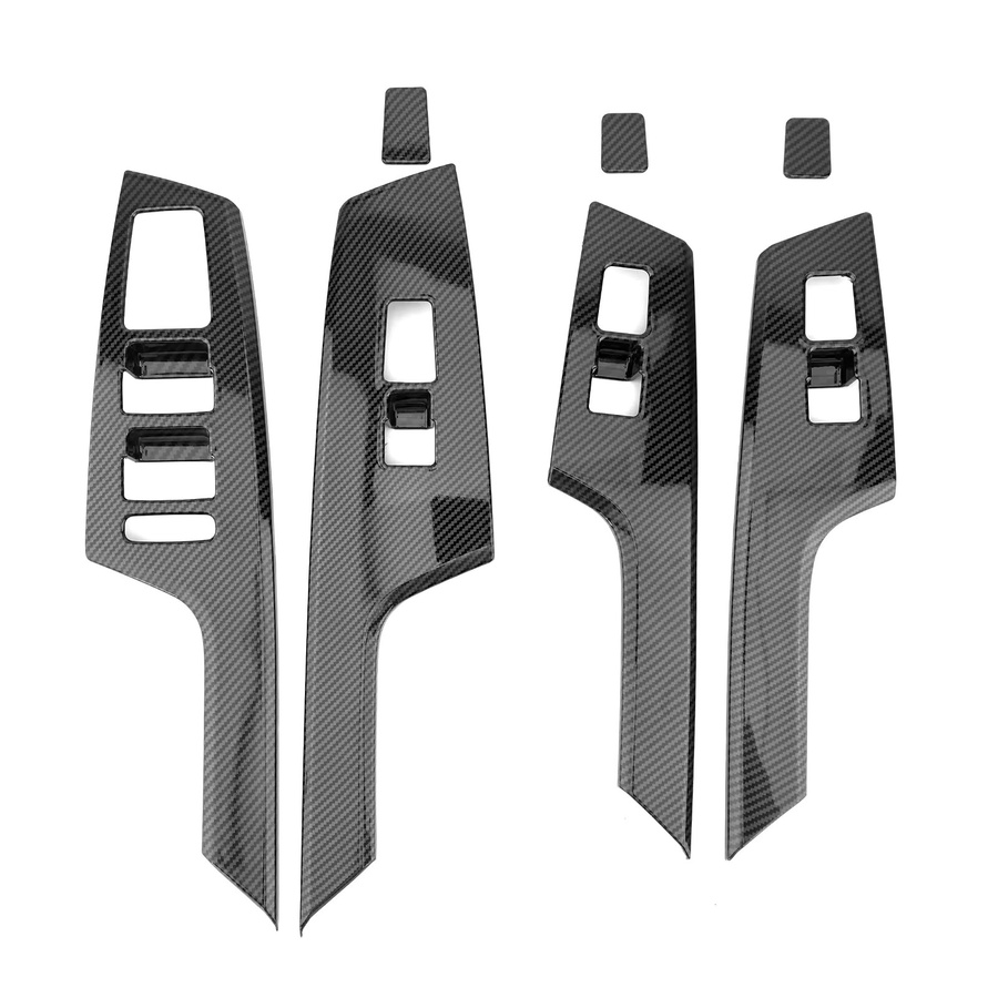 ZHEN YI TIE Carbon Faser Stil ABS Fensterheber Schalter Panel und Tür Armlehne Pad Abdeckung Trim für KIA EV6 2022 2023 2024 in Schwarz - Bild 2