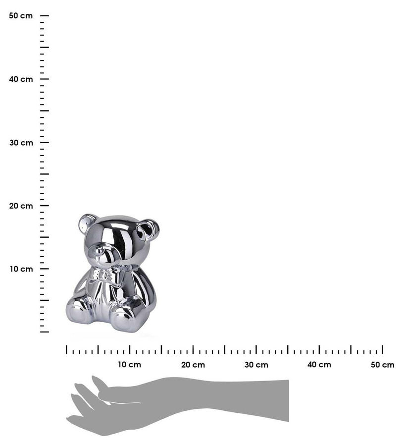 Keramik-Sparschwein Bär von Super Merchant in Silber - Bild 2