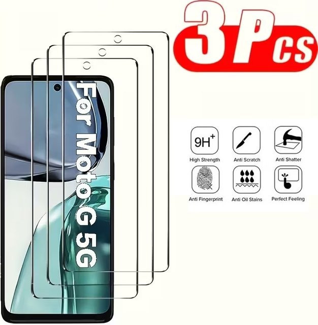 3er-Set gehärtetes Schutzglas für Motorola Moto G54 G14 G34 G84 G04 G04S G24 Power G06 G56 G85 G86 5G in Transparent - Bild 1