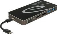 DeLOCK USB Type-C 3.2 Dockingstation mit 4K UHD Unterstützung, Thunderbolt 3 Kompatibilität sowie VGA, HDMI und DisplayPort Anschlüssen in Schwarz/Grau (87773) - Bild 1