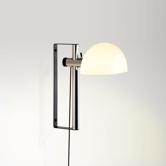 Marset Lauro A Wandleuchte aus verchromtem Metall und Glas in Weiß, höhenverstellbar - Bild 1