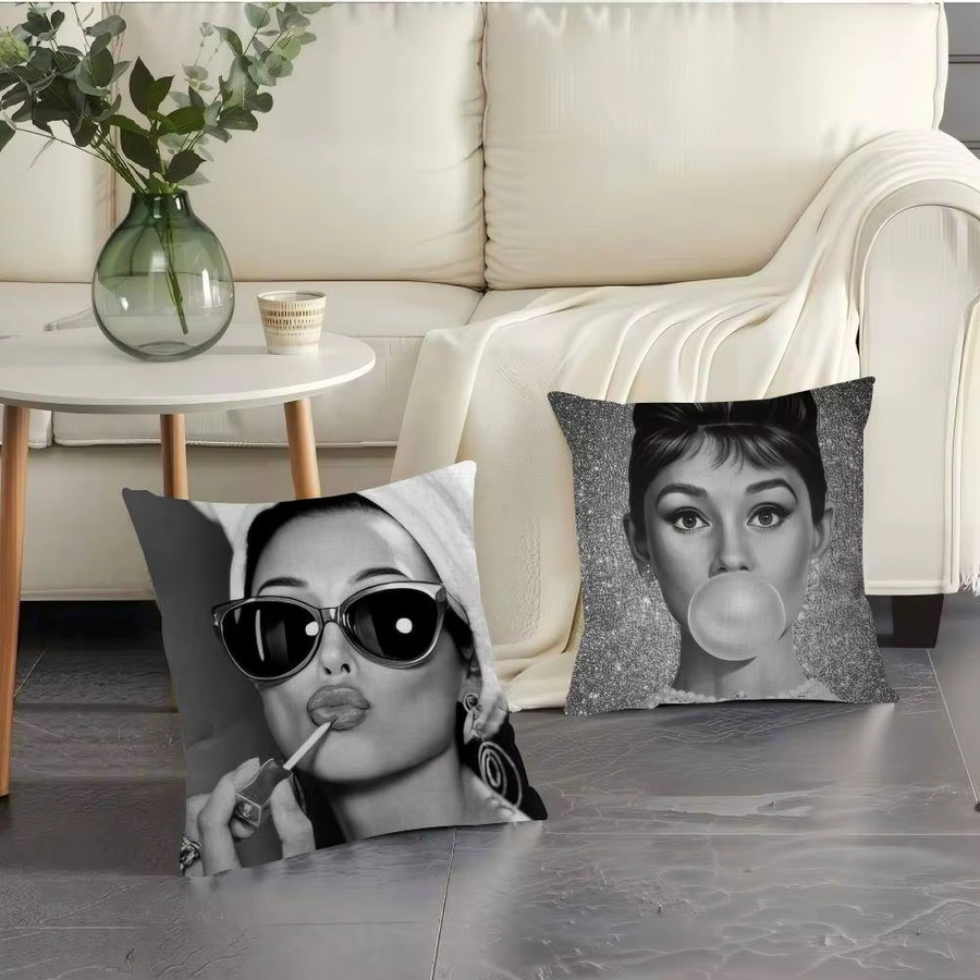 Kayoom Kissenbezug Audrey Hepburn Lipstick Design für Sofa und Auto, 30 x 30 cm - Bild 3