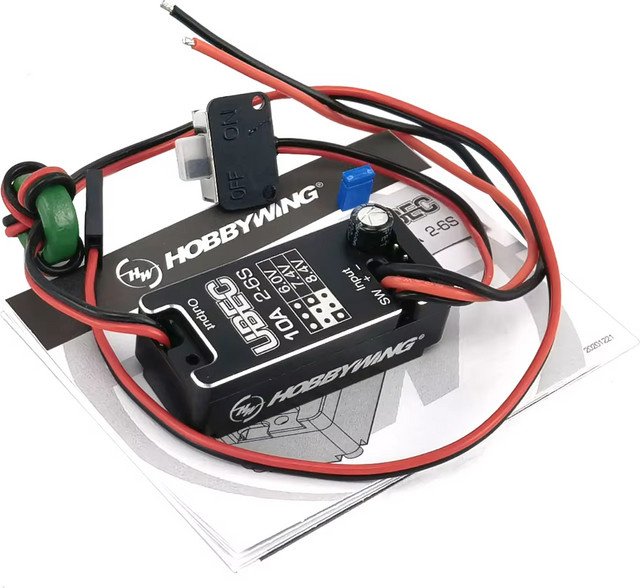 HobbyWing 10A V2 UBEC Spannungsreglermodul wasserdicht für RC-Autos, Schwarz - Bild 1