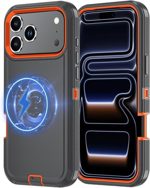 3in1 OTT Military Anti-Drop Magnetische Schutzhülle für iPhone 17 Pro Max, 16, 15, 14 Plus, 13 – Robuste Stoßfeste Rüstung Abdeckung in Schwarz oder Blau - Bild 1