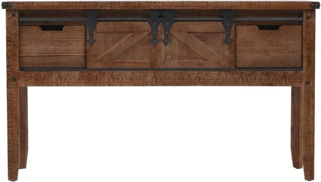 vidaXL Konsolentisch aus Tannenholz Massiv in Braun, B/T/H: 131 x 35,5 x 75 cm - Bild 1