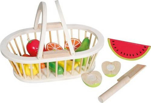 SpielMaus Früchtekorb aus Holz mit Früchten und Gemüse in Bunt/Mehrfarbig, 13-teilig - Bild 1