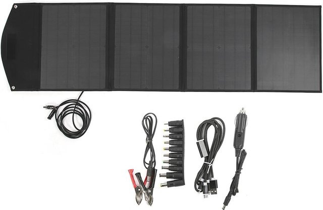 Neoglint Faltbares Solar-Ladegerät 100W 18V mit USB-C Anschluss, Flexibles Monokristallines Solarpanel für Handy, Laptop und GPS, Schwarz - Bild 1