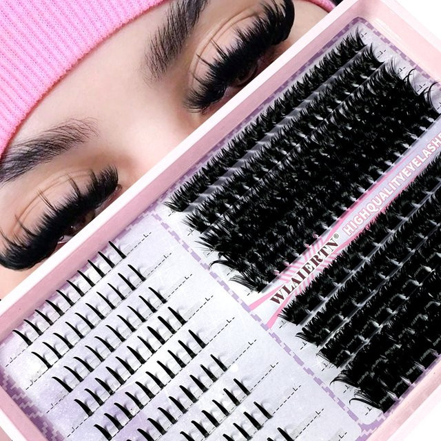 LYBCG Wimpernverlängerungsset, 3D-Volumen-Wimpernbüschel, D-Curly, 10–16 mm - Bild 1