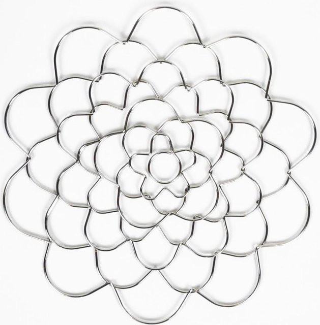 Tooarts Blumenarrangementhalter aus Edelstahl in Silber für Vasen und Bouquets - Bild 1