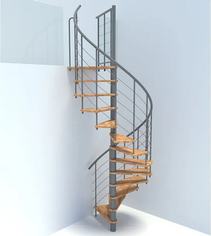 Matisère Wendeltreppe mit 13 Stufen in Grau und Buche, Durchmesser: 160 cm - Bild 1