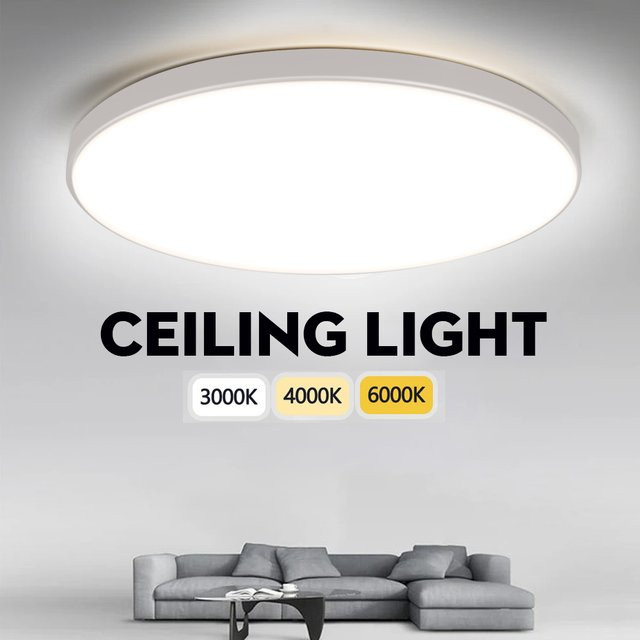 LANGYUE Moderne LED-Deckenleuchte in Weiß, Ultradünne runde Deckenlampe mit 30W für Badezimmer, Küche und Schlafzimmer - Bild 1