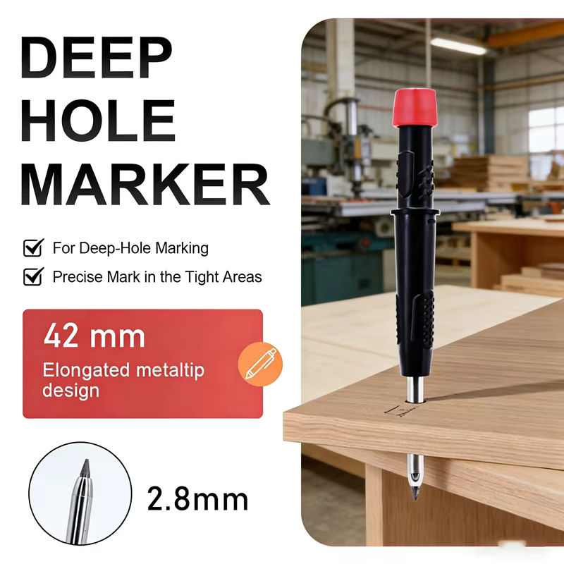 5-teiliges Zimmermannsbleistift-Set von kissbuty in Orange mit 2,8 mm Graphitmine und integriertem Anspitzer für Holzbearbeitung und Architektur - Bild 5