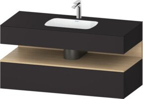 Duravit Einbauwaschtisch-Möbel-Set Qatego in Grau/Schwarz, B/T/H: 120 x 55 x 60 cm - Bild 1