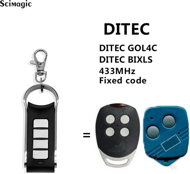Scimagic-RC Garagenfernbedienung GOL4C BIXLS 433MHz Festcode-Klon-Schlüsselanhänger mit 4 Tasten in Schwarz - Bild 1