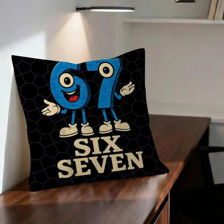 Kayou Cartoon 67 Six Seven Kissenbezug für Kinder in Blau, quadratisch, Breite: 30 cm, Höhe: 30 cm - Bild 5