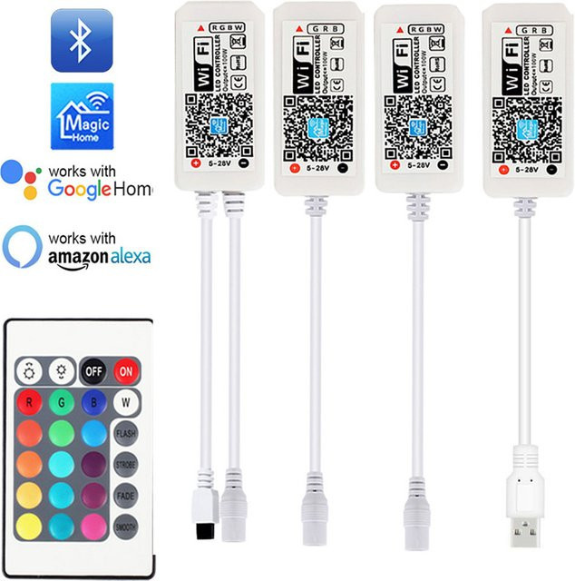 YSRSAI WIFI RGB RGBW LED-Streifen Controller Dimmer mit Magic Home App und IR-Steuerung für DC 12V 24V - Bild 1