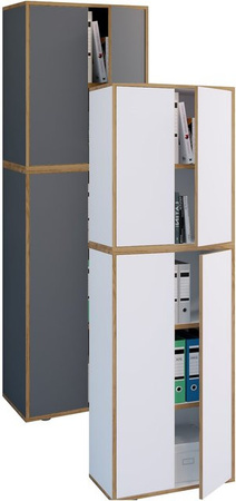 VCM Holz Büroschrank Salia Aktenschrank mit zwei Drehtüren und höhenverstellbaren Fachböden, Breite: 60 cm, Höhe: 183 cm