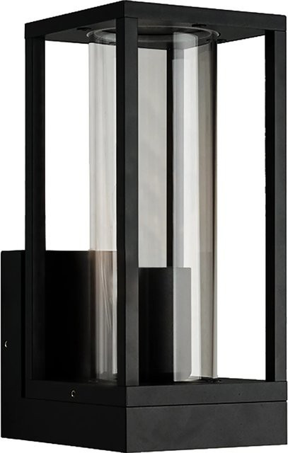 LED's,ight Außen-Wandleuchte modern und eckig in Schwarz mit Glas und austauschbarem Leuchtmittel - Bild 1