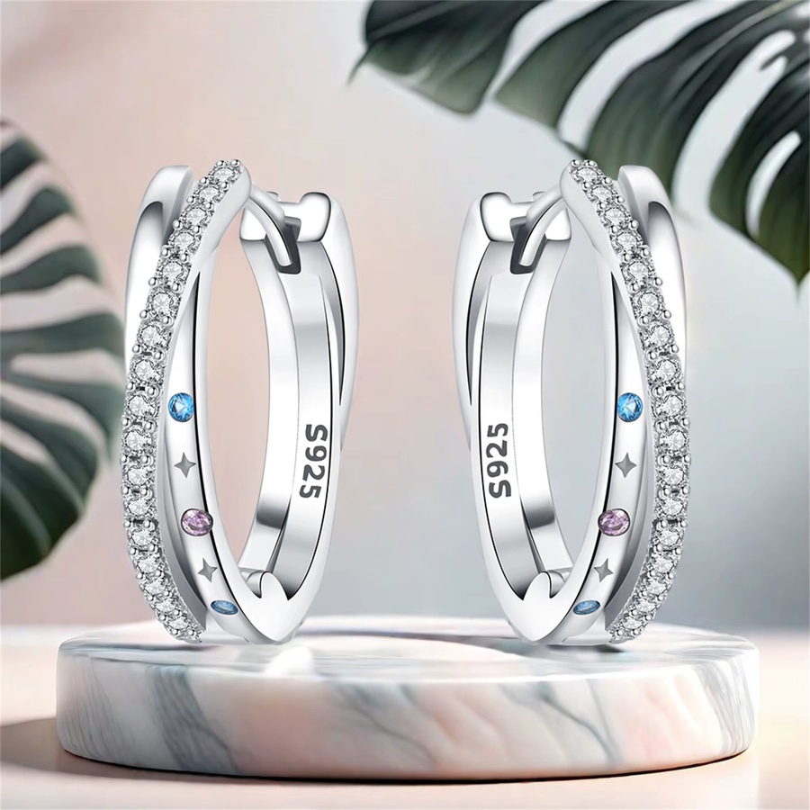 CYCUFF Wrap-Ohrringe, 925 Silber, farbiger Zirkon, Damen - Bild 4