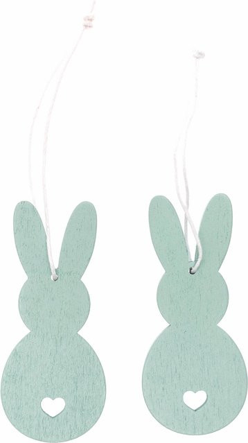 Rico Design Holzhänger Hase in Mint, 2 Stück - Bild 1
