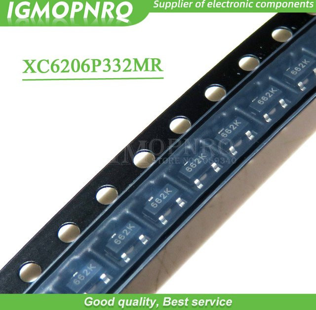100 Stück XC6206P332MR LDO-Spannungsregler 3,3 V / 0,5 A positiver fester Spannungsregler in Schwarz SOT-23 - Bild 1