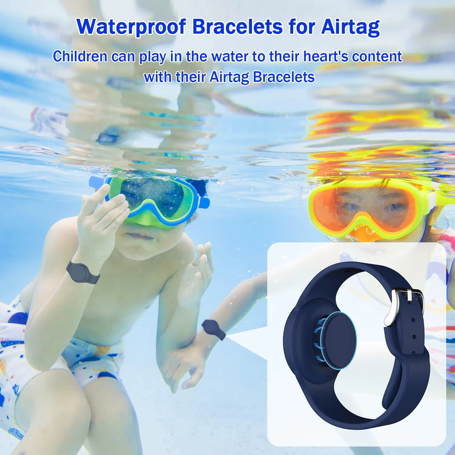Apple AirTag Armband für Kinder aus wasserfestem Silikon in Pink und Orange mit GPS-Tracker-Hülle - Bild 4