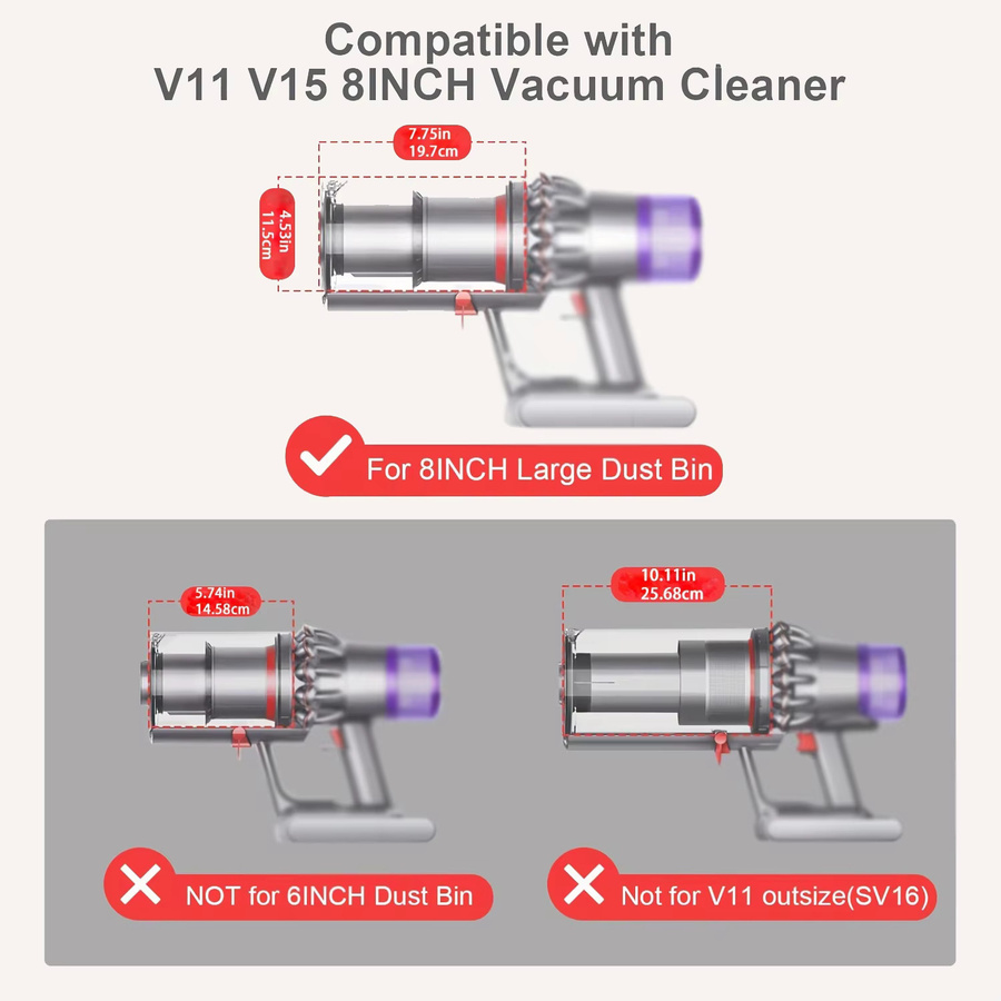 Dyson Ersatz Staubbehälter für V11 V15 SV14 SV15 SV22 Staubsauger in Transparent - Bild 3