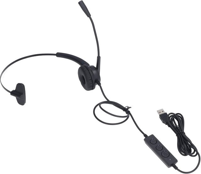 DIYelecs Kabelgebundenes Callcenter Headset mit Geräuschunterdrückung und ergonomischem Kopfbügel in Schwarz - Bild 1