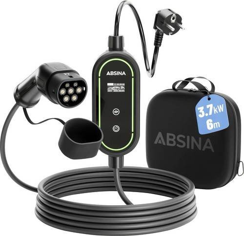 Absina eMobility Ladekabel Typ 2 in Schwarz, Länge: 6 m - Bild 1