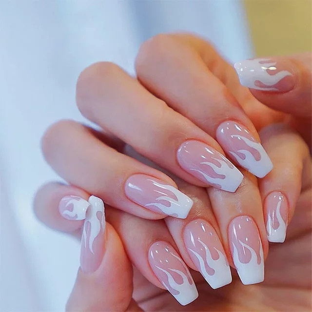 JIASHIXUAN Kunstfingernägel, Rosa, Glänzend, 24 Stück - Bild 1