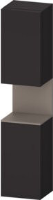 Duravit Hochschrank Qatego in Grau Matt mit 2 Türen und Glaseinsätzen, B/T/H: 40 x 36 x 176 cm - Bild 1