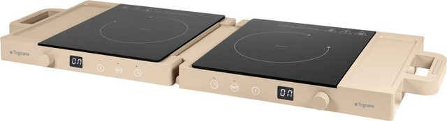 TOGNANA Tragbare Doppel-Kochplatte in Beige - Bild 1