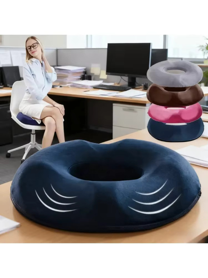 Donut-förmiges Memory-Schaum-Sitzkissen in Grau, weich und atmungsaktiv für Büro, Zuhause oder Auto - Bild 5