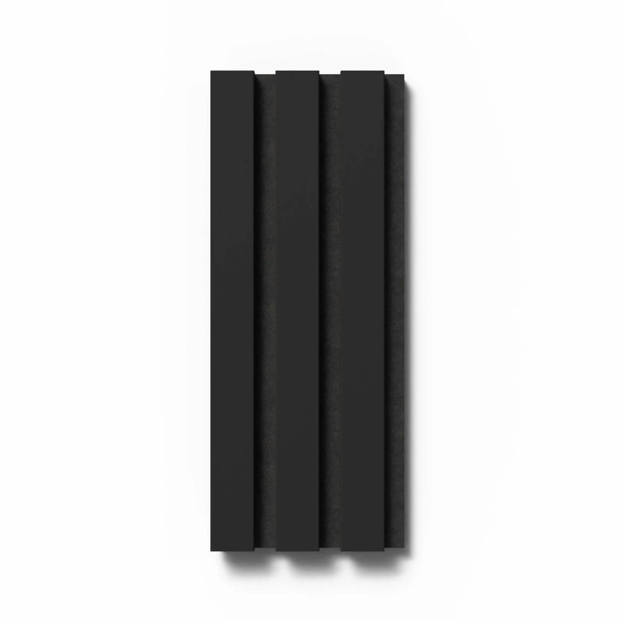 Denpanels Akustikpaneel mit Streifenoptik in Schwarz, Filz und MDF, B: 29,5 cm, H: 15 cm - Bild 2