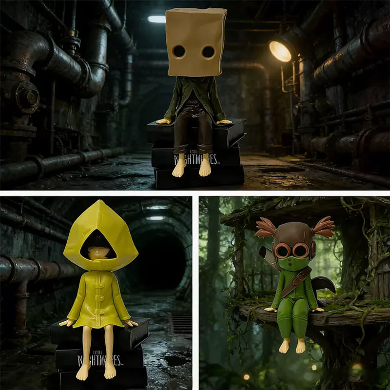 Bandai Little Nightmares Monitor Top Figuren Set vol.1-2 mit Mono, Six und Low in Mehrfarbig - Bild 2