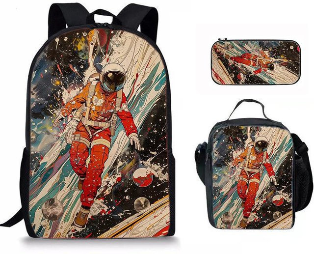 Fancy Style Studio 3er-Set Schulranzen und Zubehör mit Weltraum-Astronaut 3D-Druck in Mehrfarbig - Bild 1