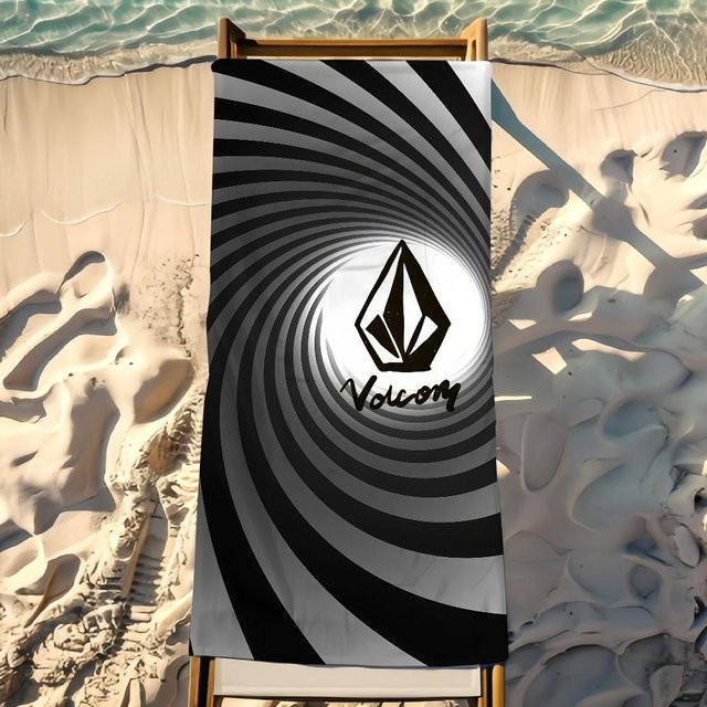 Volcom Strandtuch für Strand, Pool und Camping, Farbe: Schwarz, B/H: 70 x 140 cm - Bild 1