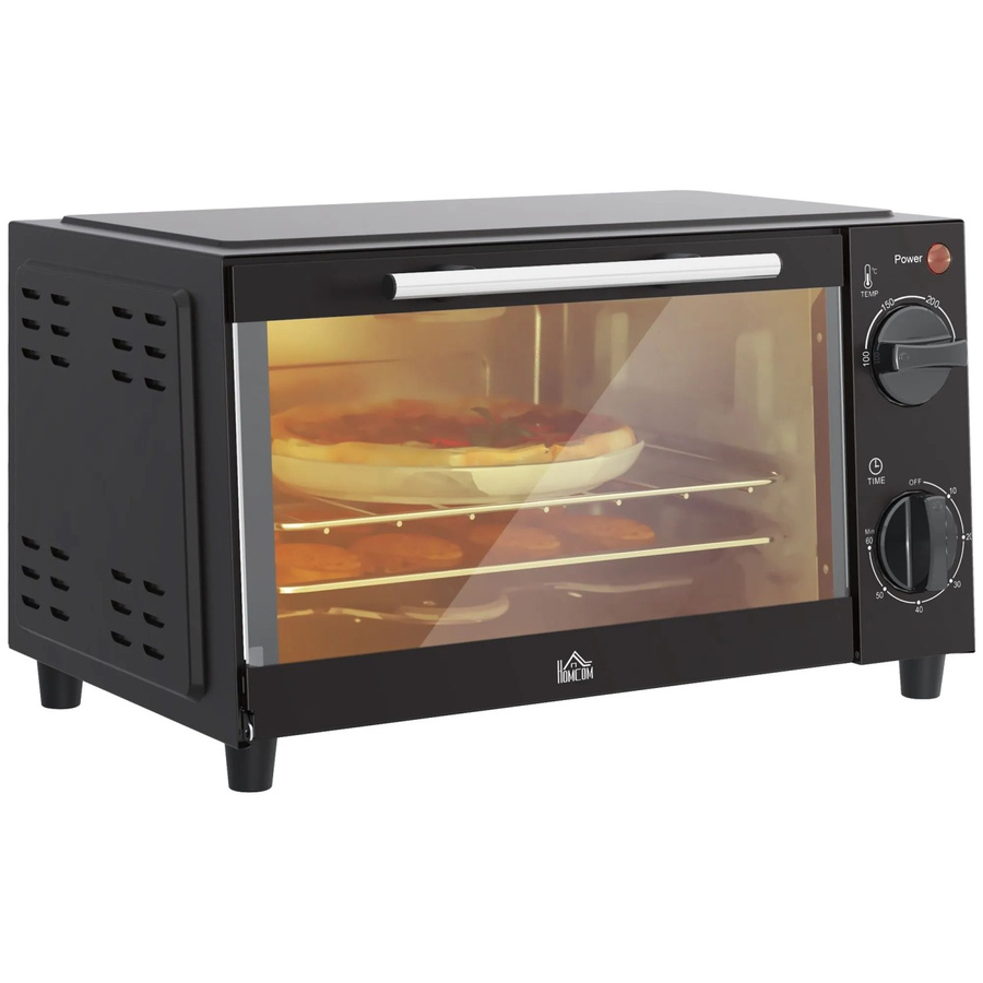 HOMCOM Minibackofen aus Edelstahl und Metall in Schwarz und Silber, 35 Liter, B: 24,6 cm, H: 20 cm - Bild 2