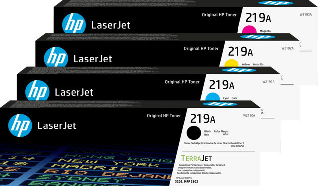 HP 219A LaserJet Toner Multipack Multicolor für HP Color LaserJet Pro MFP 3202 und 3302 Serien - Bild 1