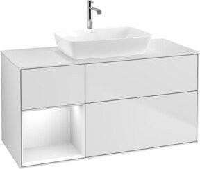 V&B Waschtischunterschrank Finion mit Wandbeleuchtung, Farbe Weiß lackiert, Breite: 120 cm, Tiefe: 50,1 cm, Höhe: 50,1 cm - Bild 1