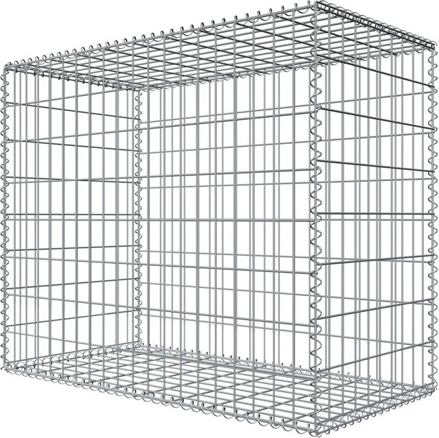Niederberg Metall Gabione aus Stahl in Grau/Silber, B/T/H: 80 x 100 x 50 cm - Bild 1