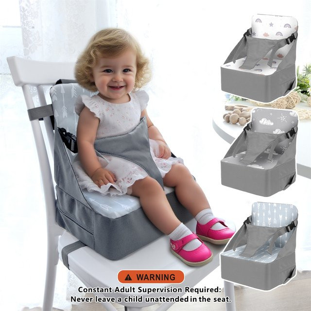 Sitzerhöhungssitzkissen für Kleinkinder und Babys in Grau für Esstisch und Küchenstuhl - Bild 1