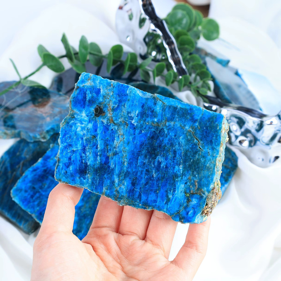 CrystalHola Apatit-Kristallsteinplatte in Blau für Heimdekoration und DIY-Projekte - Bild 5