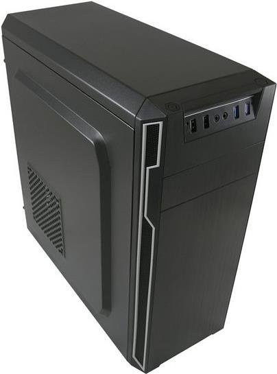 LC Power Classic 7038B Midi Tower ATX Gehäuse in Schwarz mit gebürstetem Aluminium und USB/Audio Anschlüssen - Bild 1