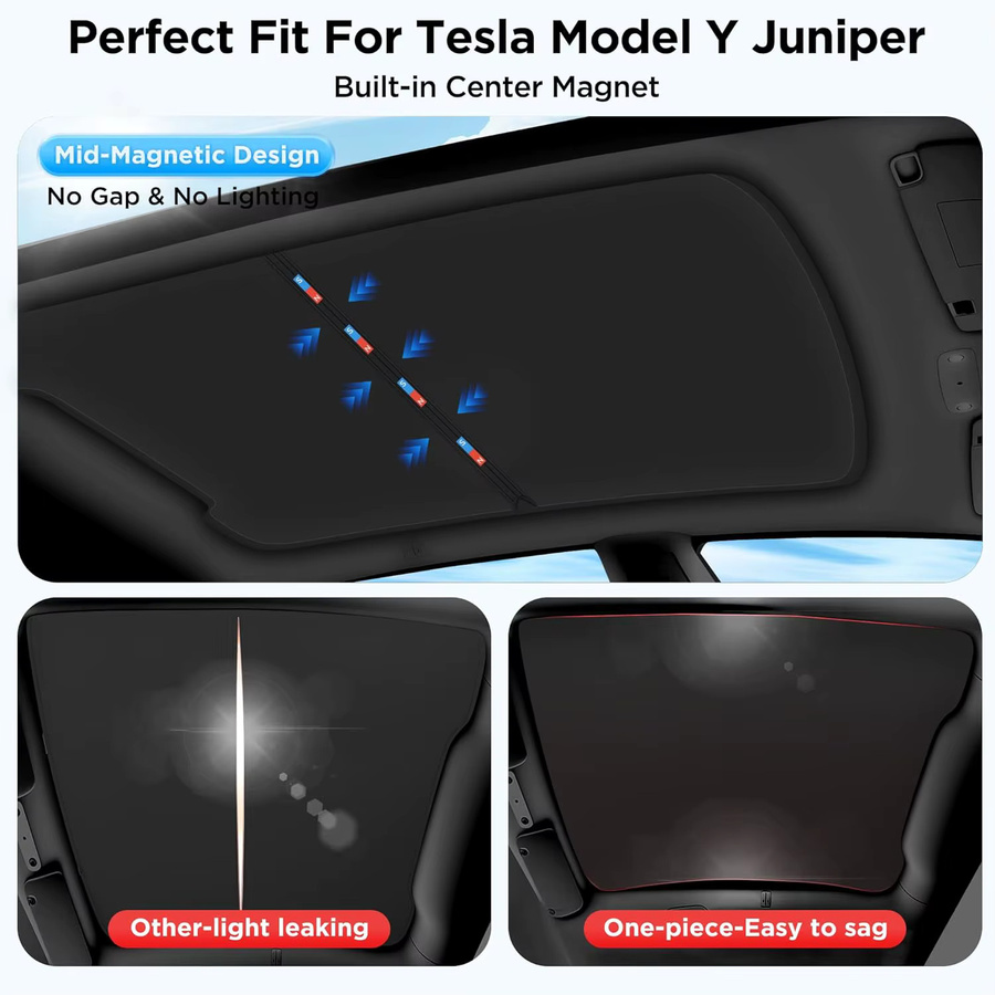 MIYOKAKING Magnetischer Saugclip 2026 für Tesla Model Y Juniper und Model 3 Highland Sonnenschutz Wabensonnenschutz in Schwarz - Bild 3
