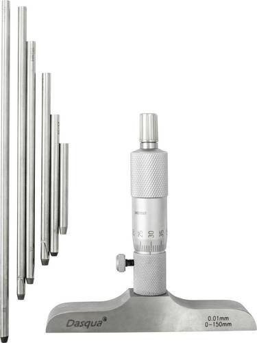 Dasqua Tiefenmikrometer 4611-8125 mit Kontrollmaß 0 - 150mm in Silber - Bild 1