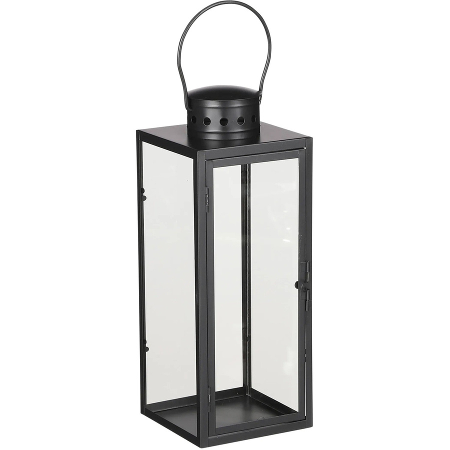 Mica Decorations Laterne Arzilla in Schwarz mit modernem Design aus Metall und Glas, B/T/H: 13 cm x 13,5 cm x 34,5 cm - Bild 2