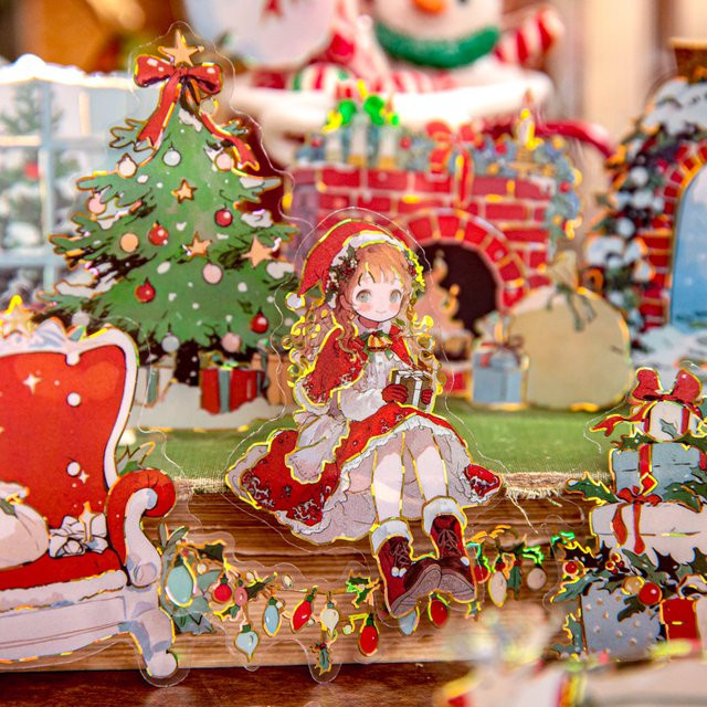 mr.paper PET-Aufkleber Set mit Weihnachtsthema für Scrapbooking und DIY, 15 Blatt, Mehrfarbig - Bild 1